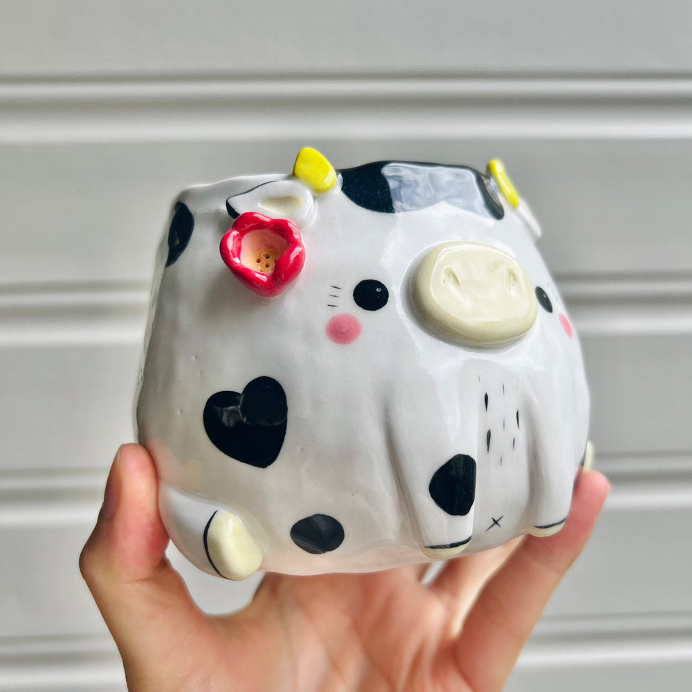Flowery cow pot, photo 4 of 6