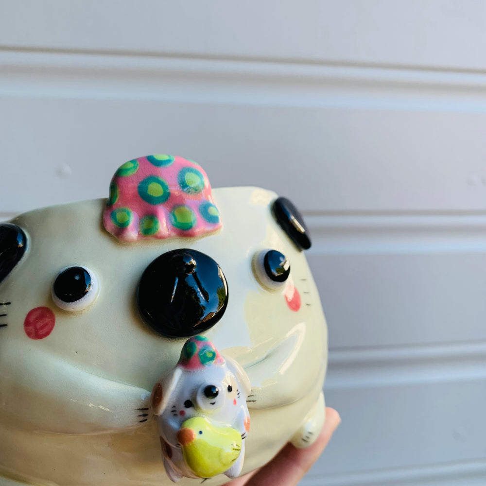 Bath time Puggo with doggo friend pot, photo 3 of 7