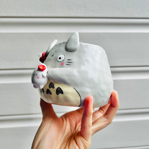 Totoro pot with dumpling friend