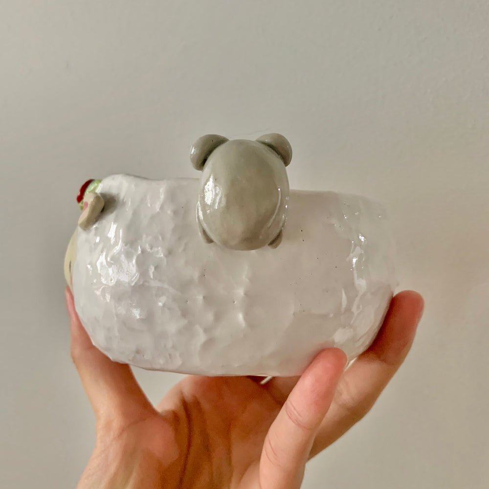 Flower crown lamb snack bowl with koala friend, photo 2 of 8