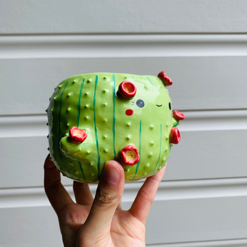 Flowery cactus pot, photo 2 of 9