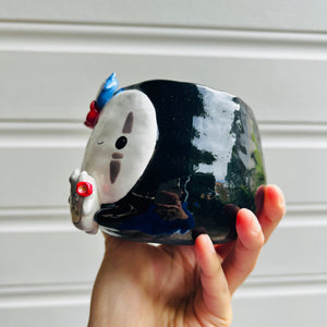 No Face pot with Totoro friends