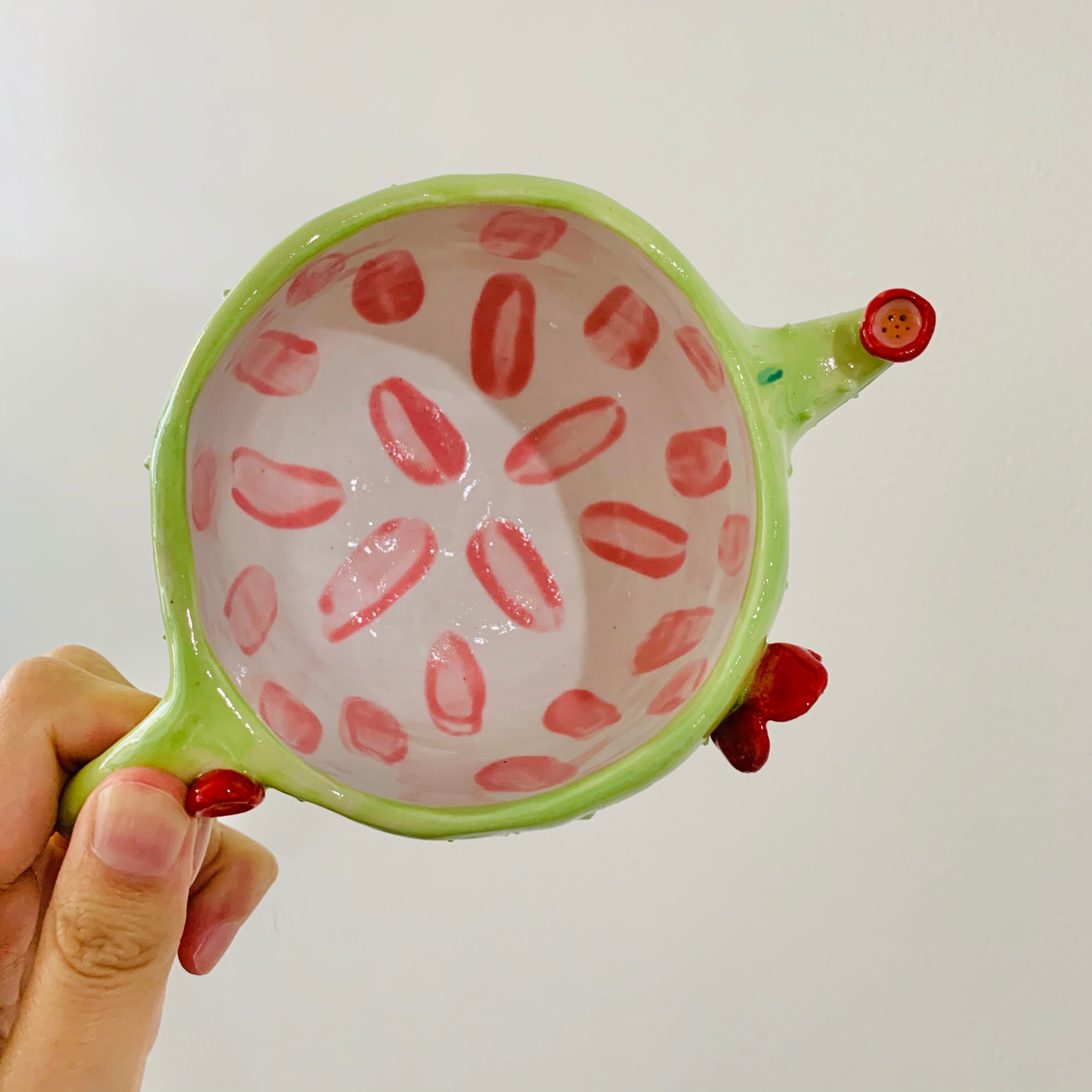 Flowery cactus mug with lady bug friend - approx. 250ml