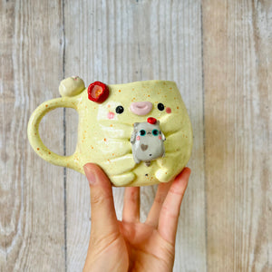 TARDIGRADE mug with grey kitty friend