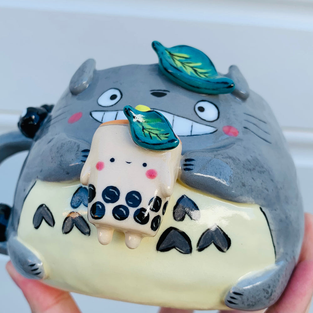 Smiling Totoro with bubble tea mug, photo 6 of 10