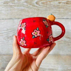 LNY DARUMA BUNNY MUG with mandarin friend