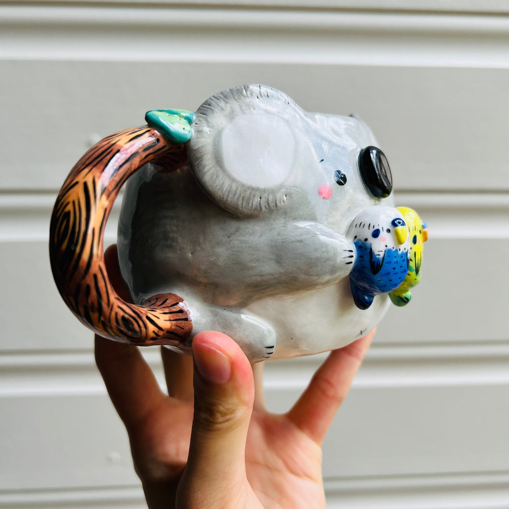 Koala Mug with Budgie friends, photo 2 of 5