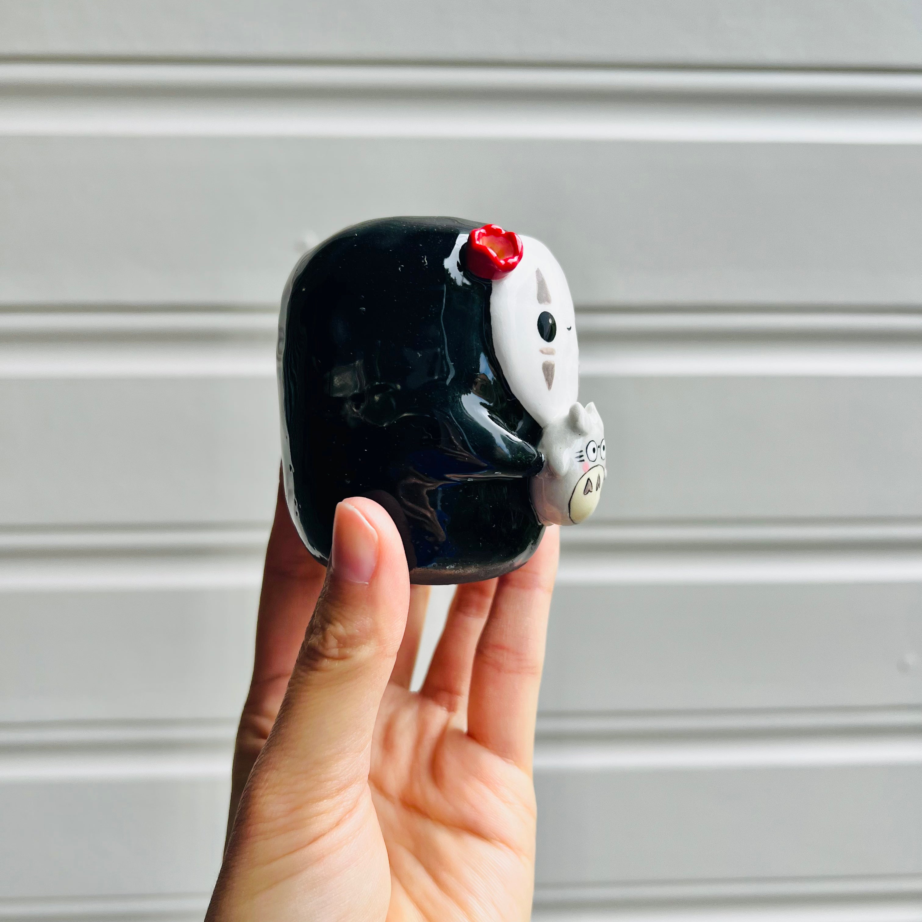 No Face vase with Totoro friend