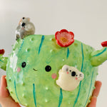 Flowery cactus pot with koala friends