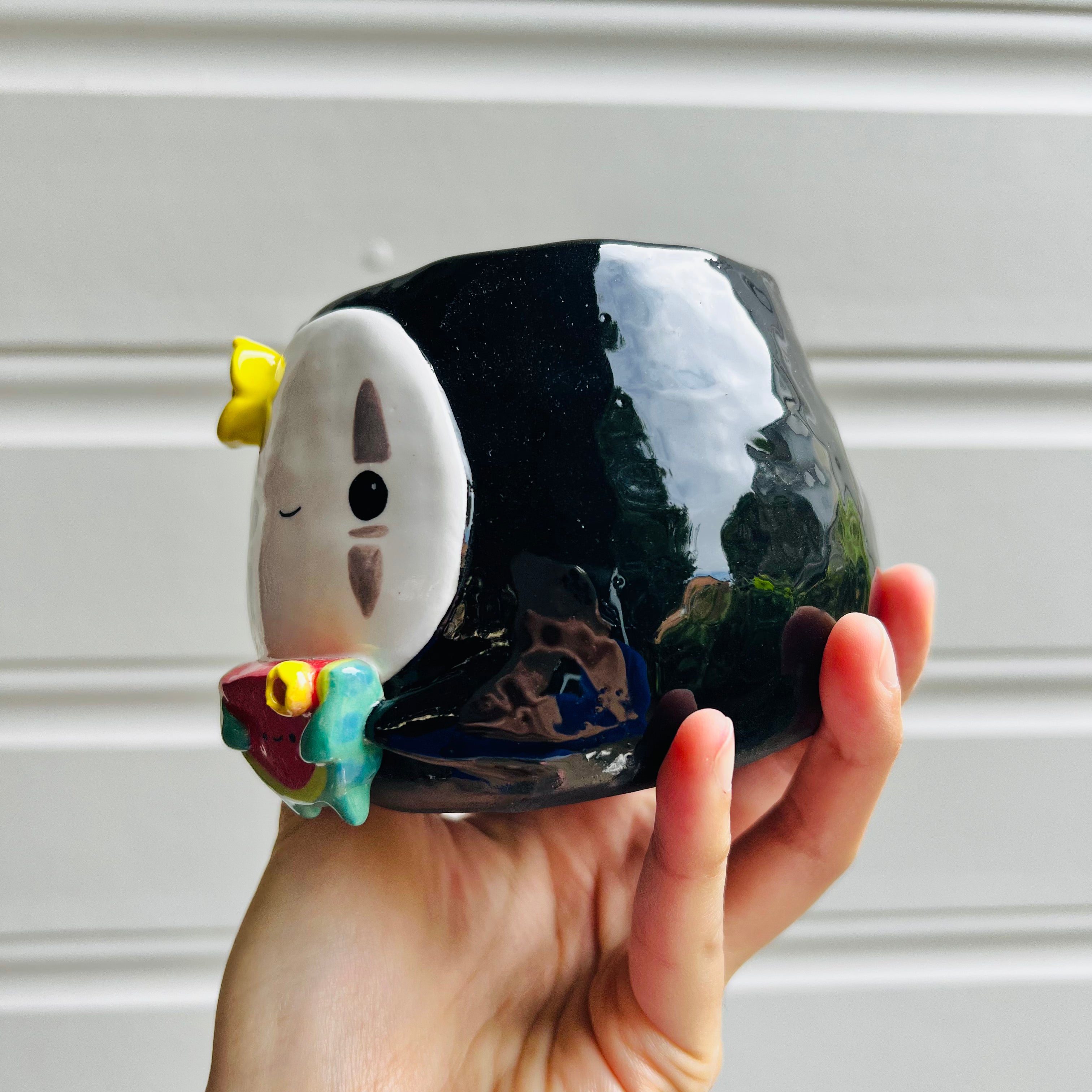 No Face pot with watermelon friend