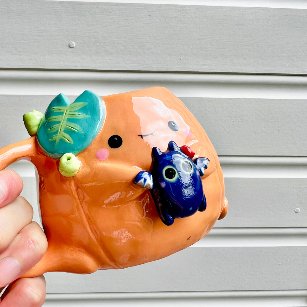 Halloween pumpkin mug with bat friend, photo 6 of 8