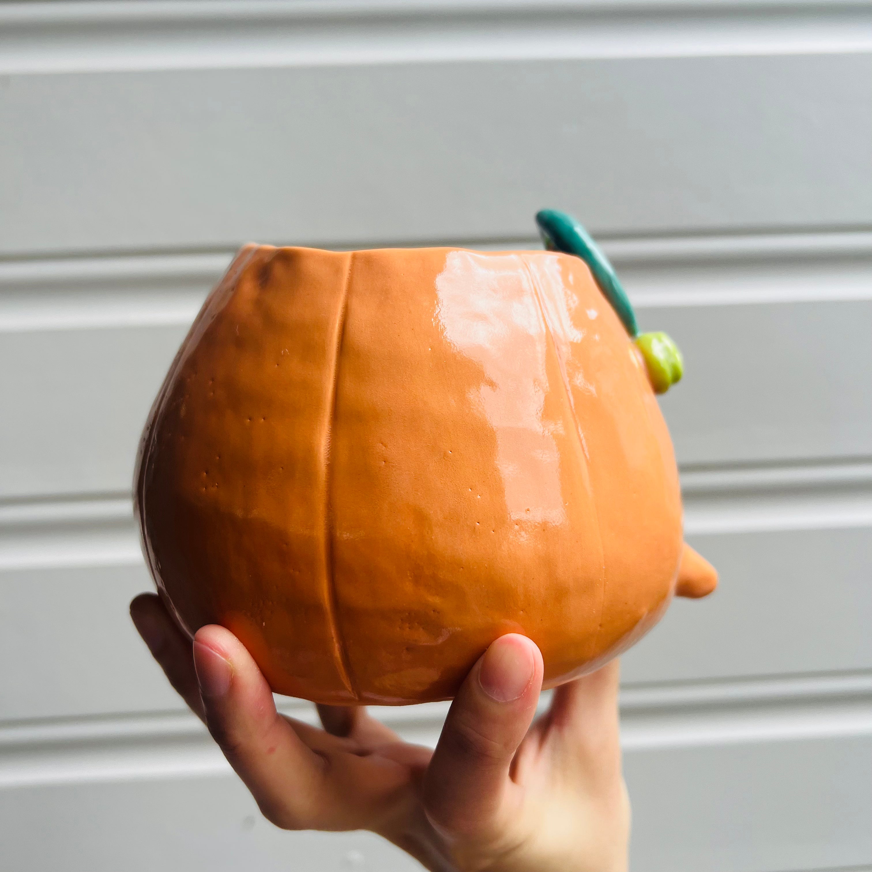 LARGE Halloween pumpkin pot with Halloween friends