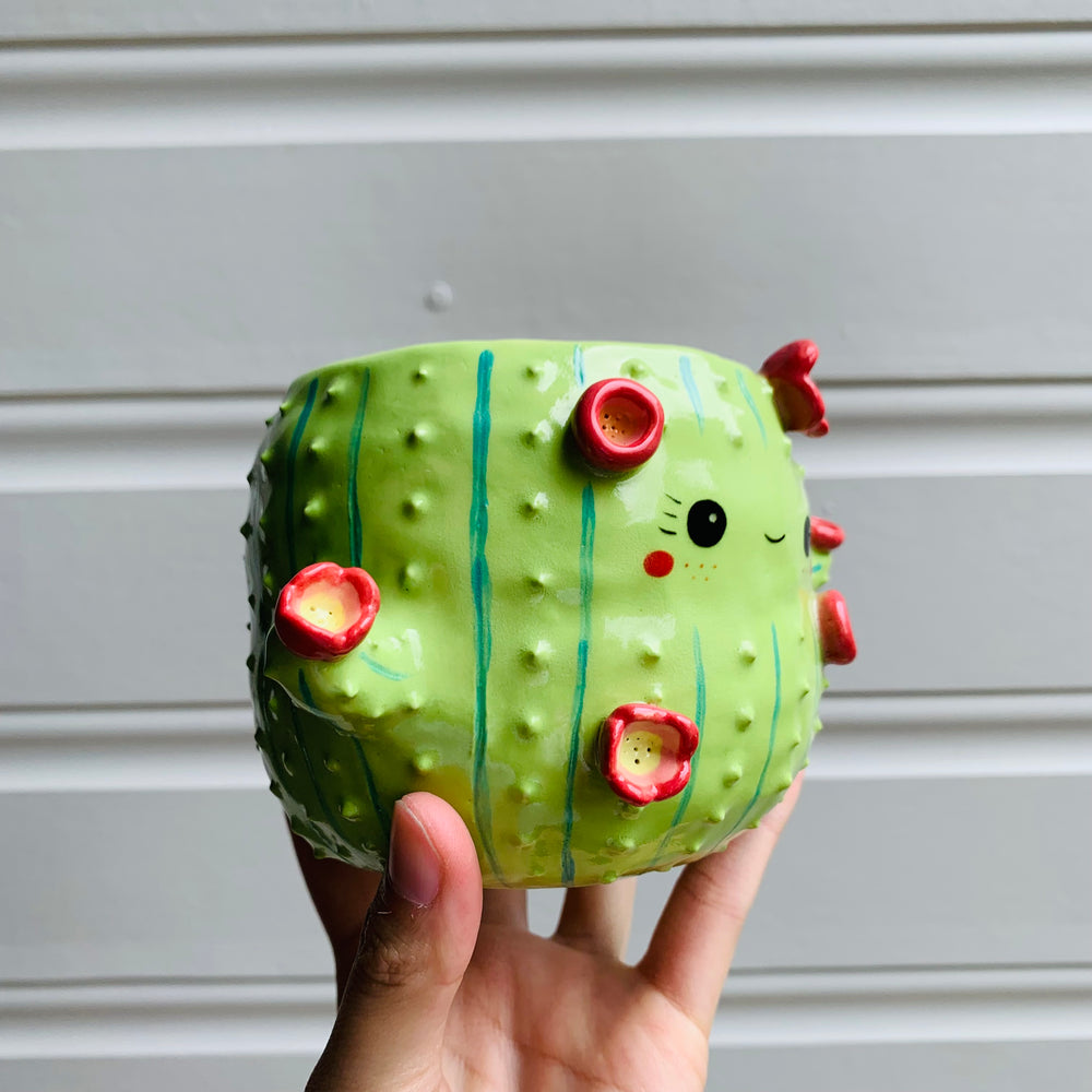 Flowery cactus pot, photo 2 of 8