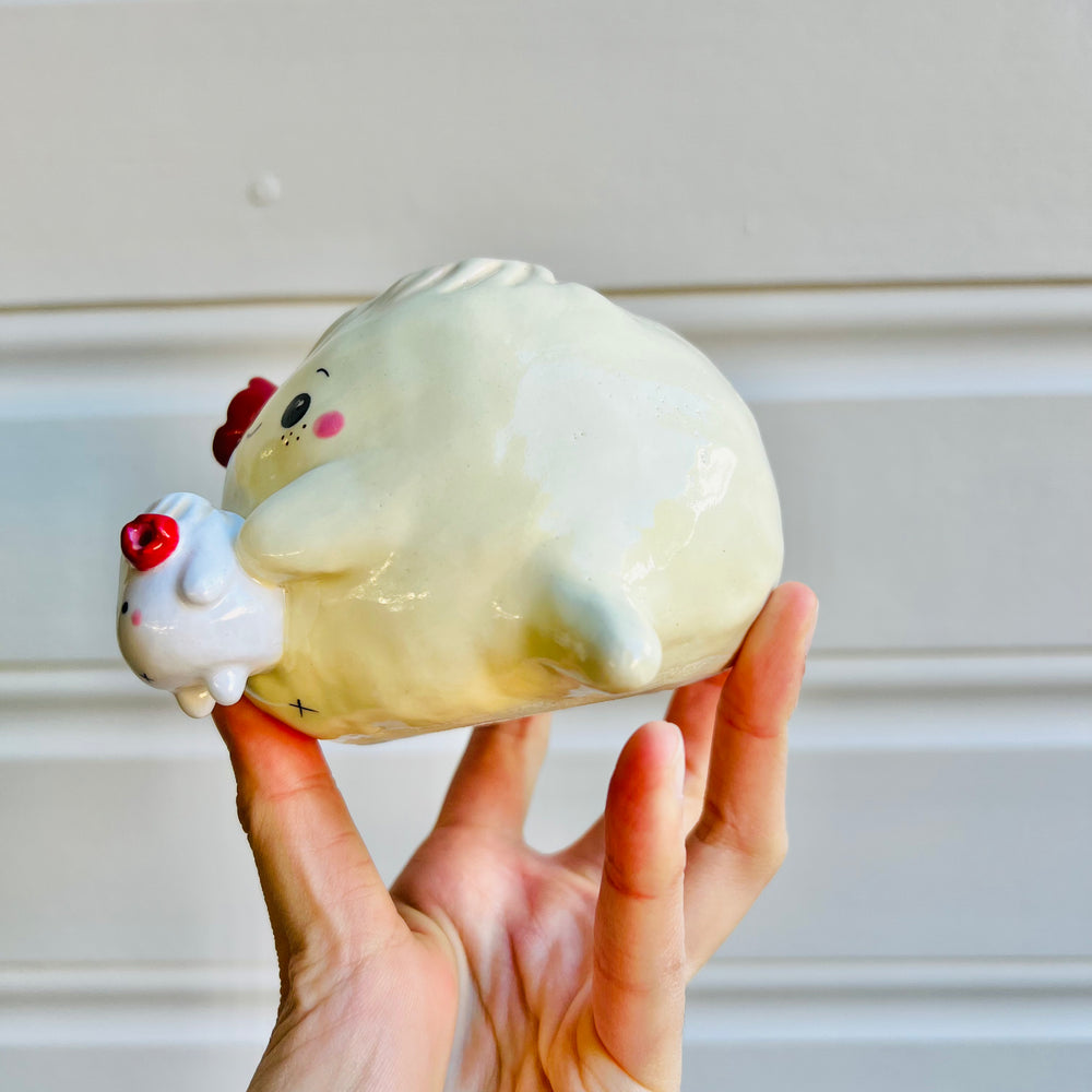 Smaller dumpling VASE with dumpling friend, photo 3 of 4