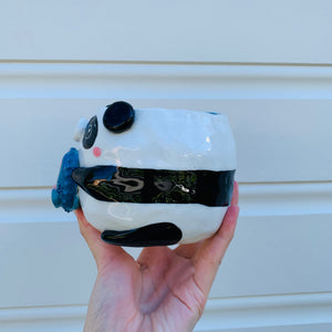 Big panda with seahorse friend planter