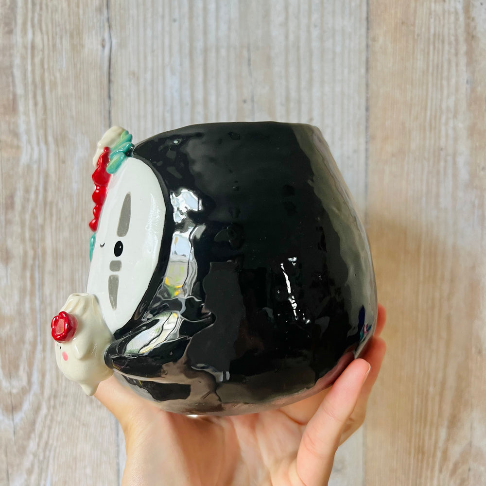 Flowery NO FACE POT with dumpling friends, photo 3 of 7