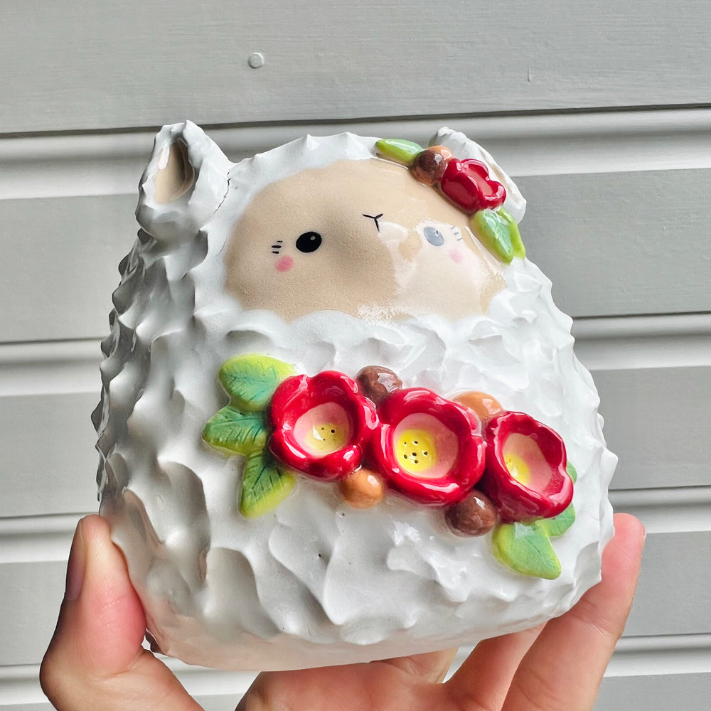 Flowery llama pot, photo 6 of 10