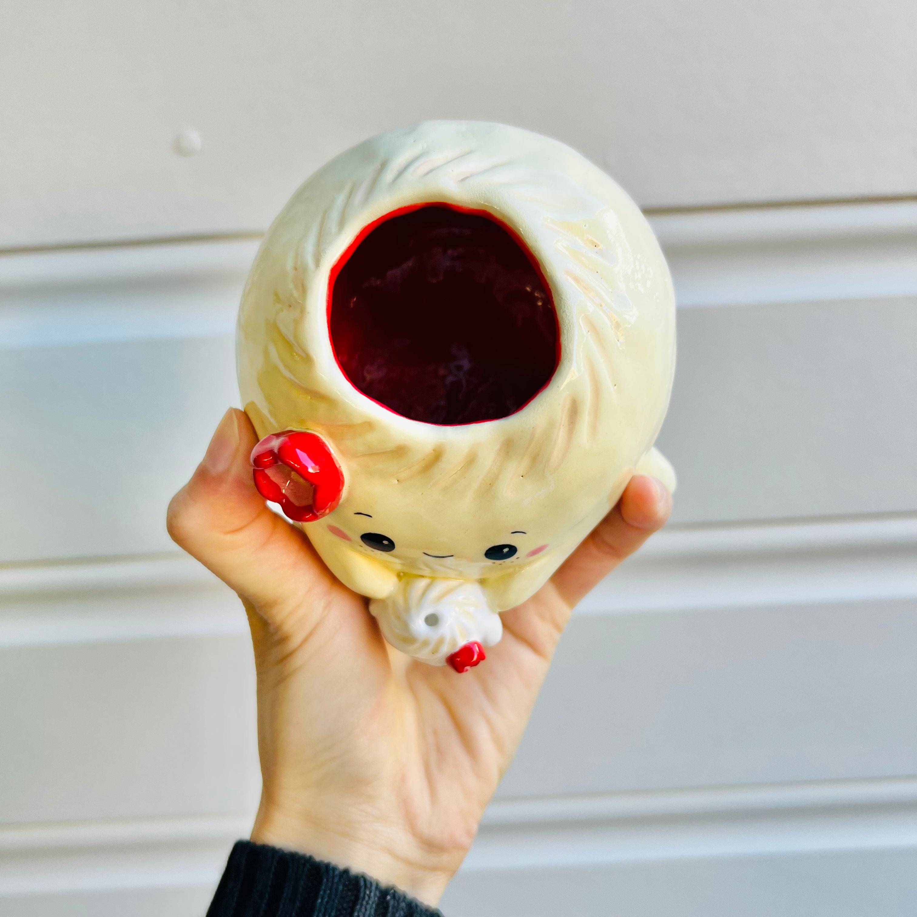 Smaller dumpling VASE with dumpling friend