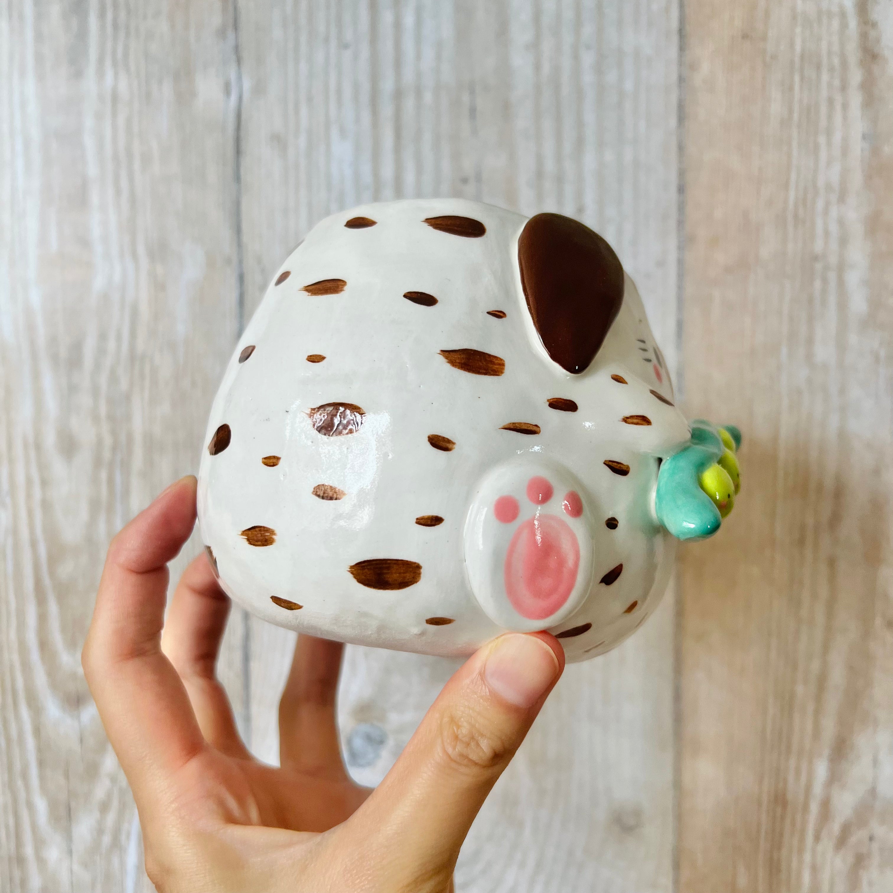 BUNNY POT with peas a pod friend