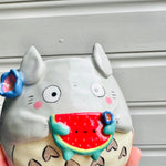 Totoro pot with watermelon friend