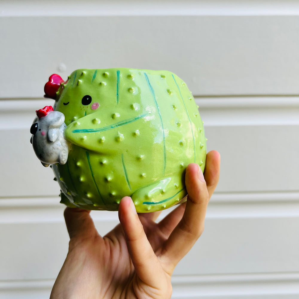 Flowery Cactus pot with koala friend, photo 3 of 5