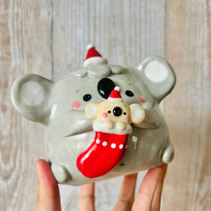 STOCKING KOALA POT with koala baby