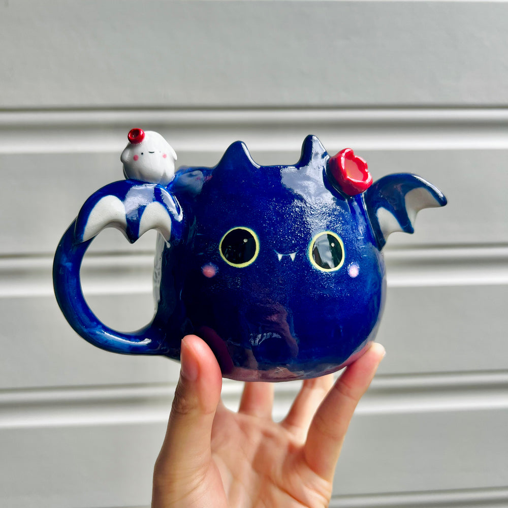 Halloween bat mug with ghost friend, photo 1 of 8