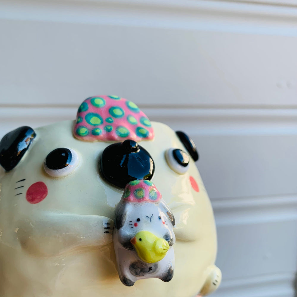 Bath time Puggo with Bunny friend pot, photo 2 of 7