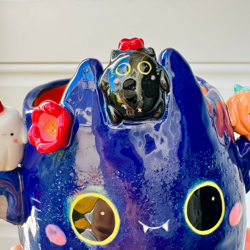 LARGE Halloween bat pot with Halloween friends, photo 11 of 11