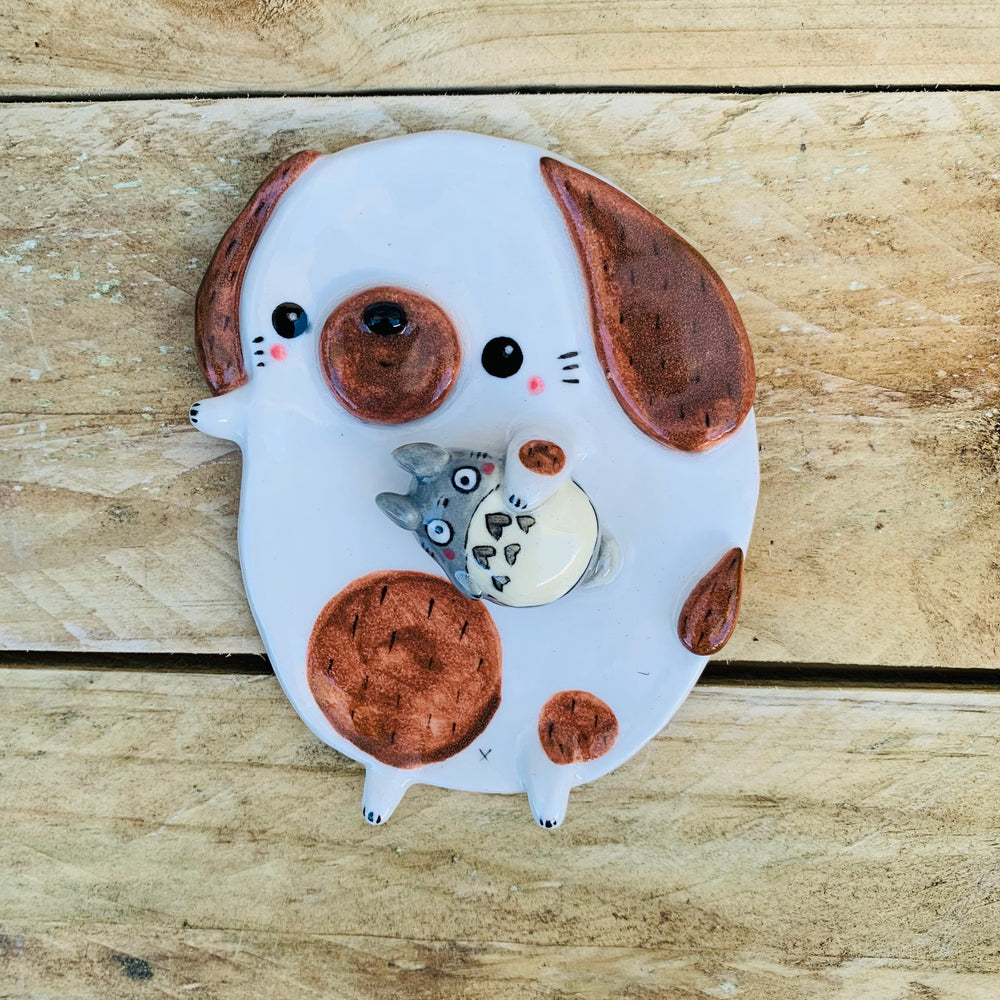 Doggo with Totoro friend trinket dish, photo 1 of 2