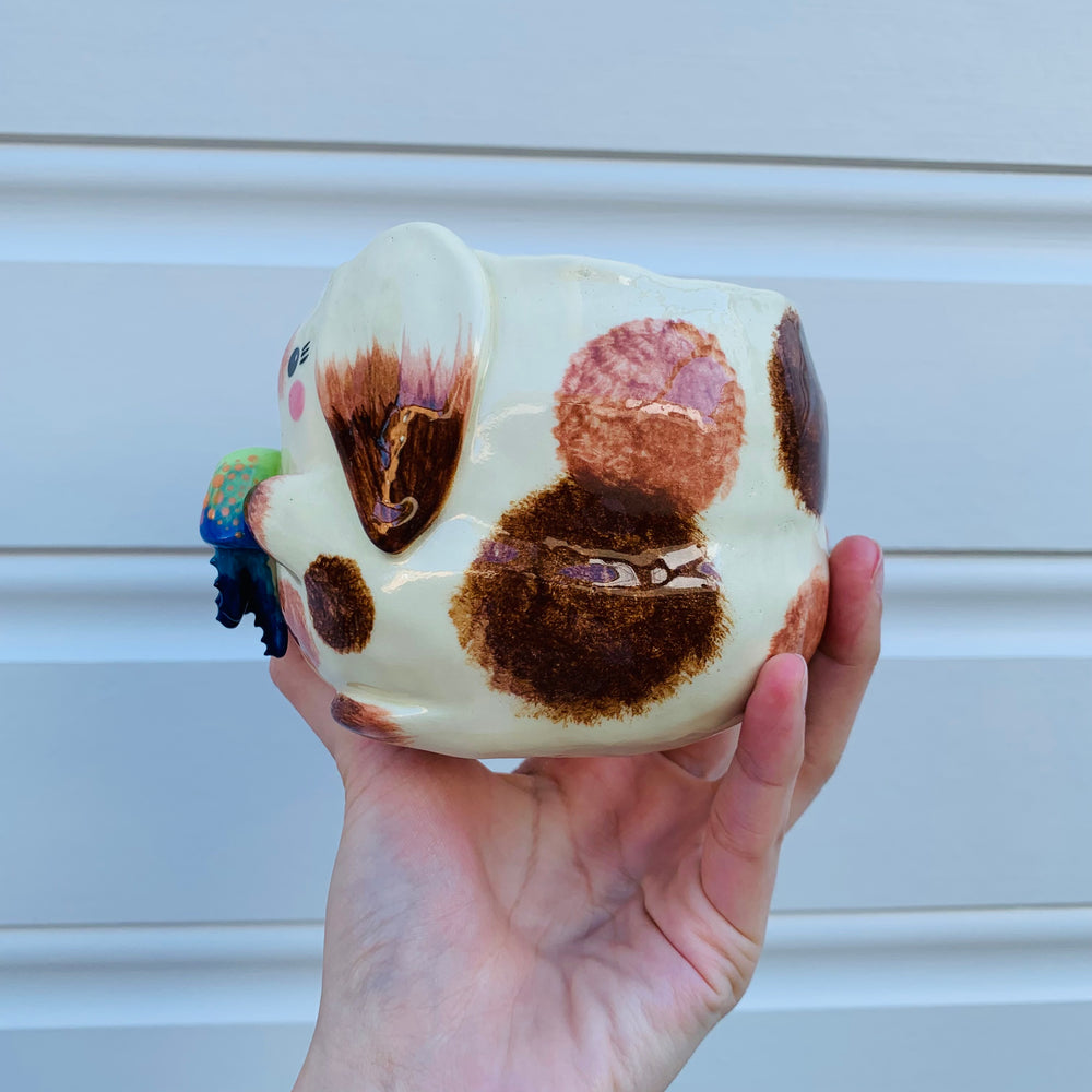 Big bunny with jellyfish friend planter, photo 5 of 9