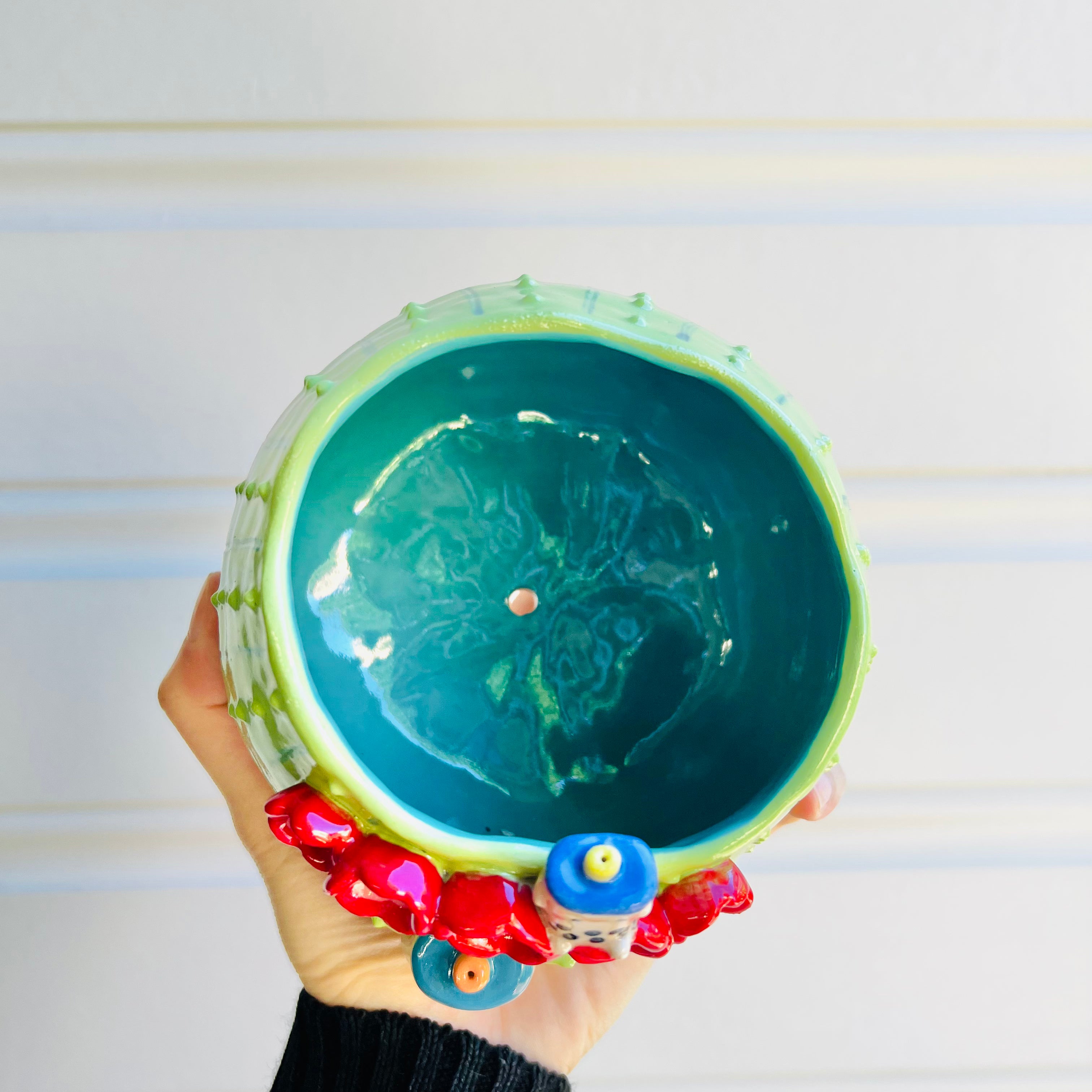 Flower crown cactus pot with bubble tea friends