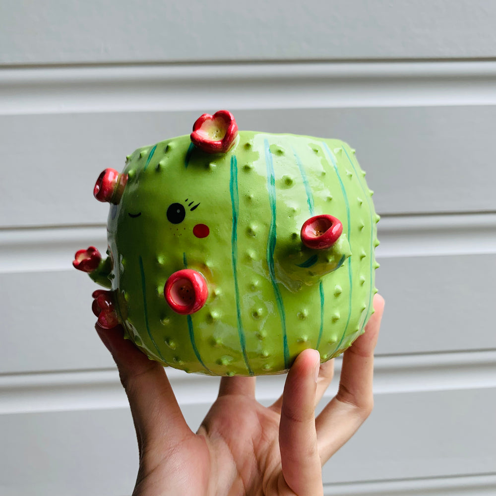 Flowery cactus pot, photo 4 of 9