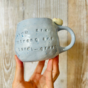 TARDIGRADE mug with black cat friend