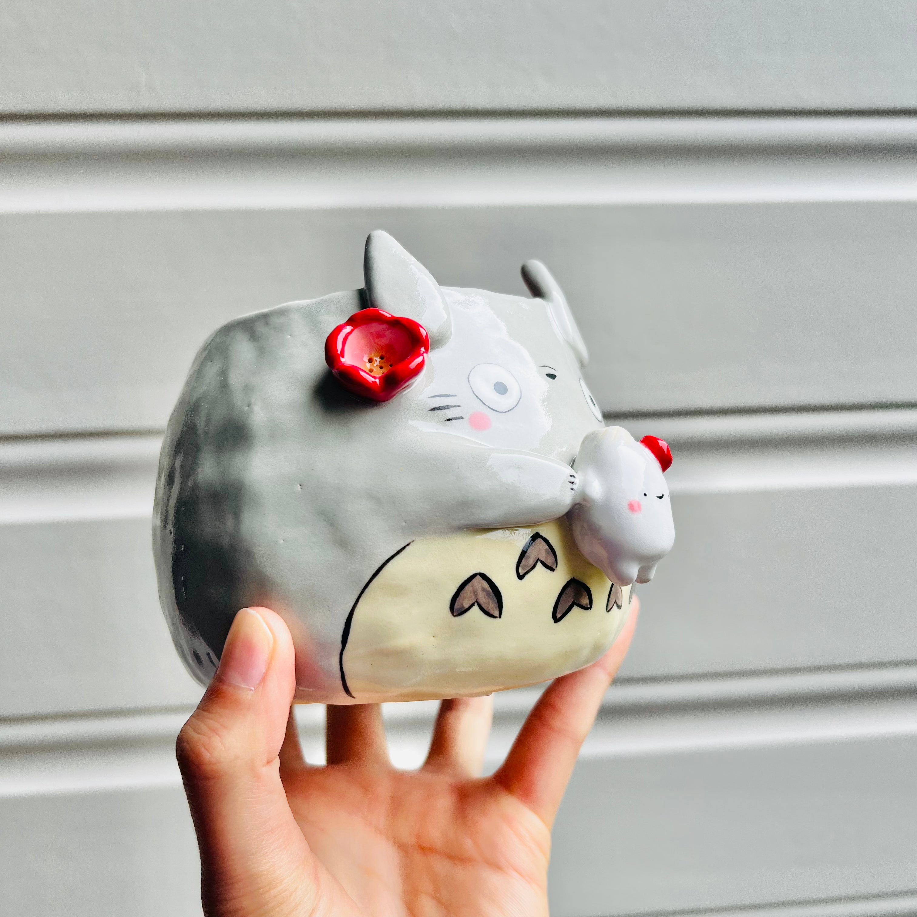 Totoro pot with dumpling friend