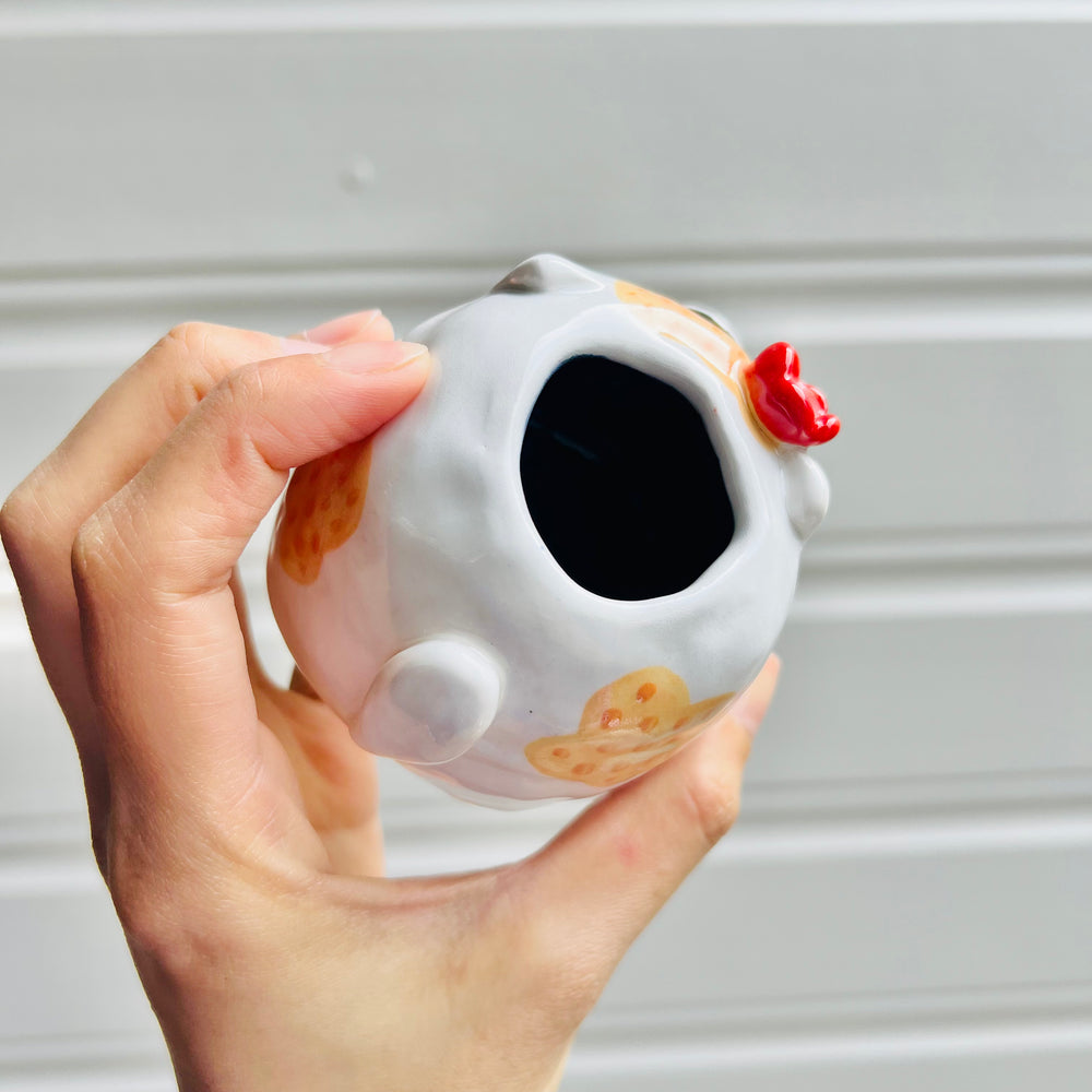 Ginger cat vase with No Face friend, photo 5 of 5
