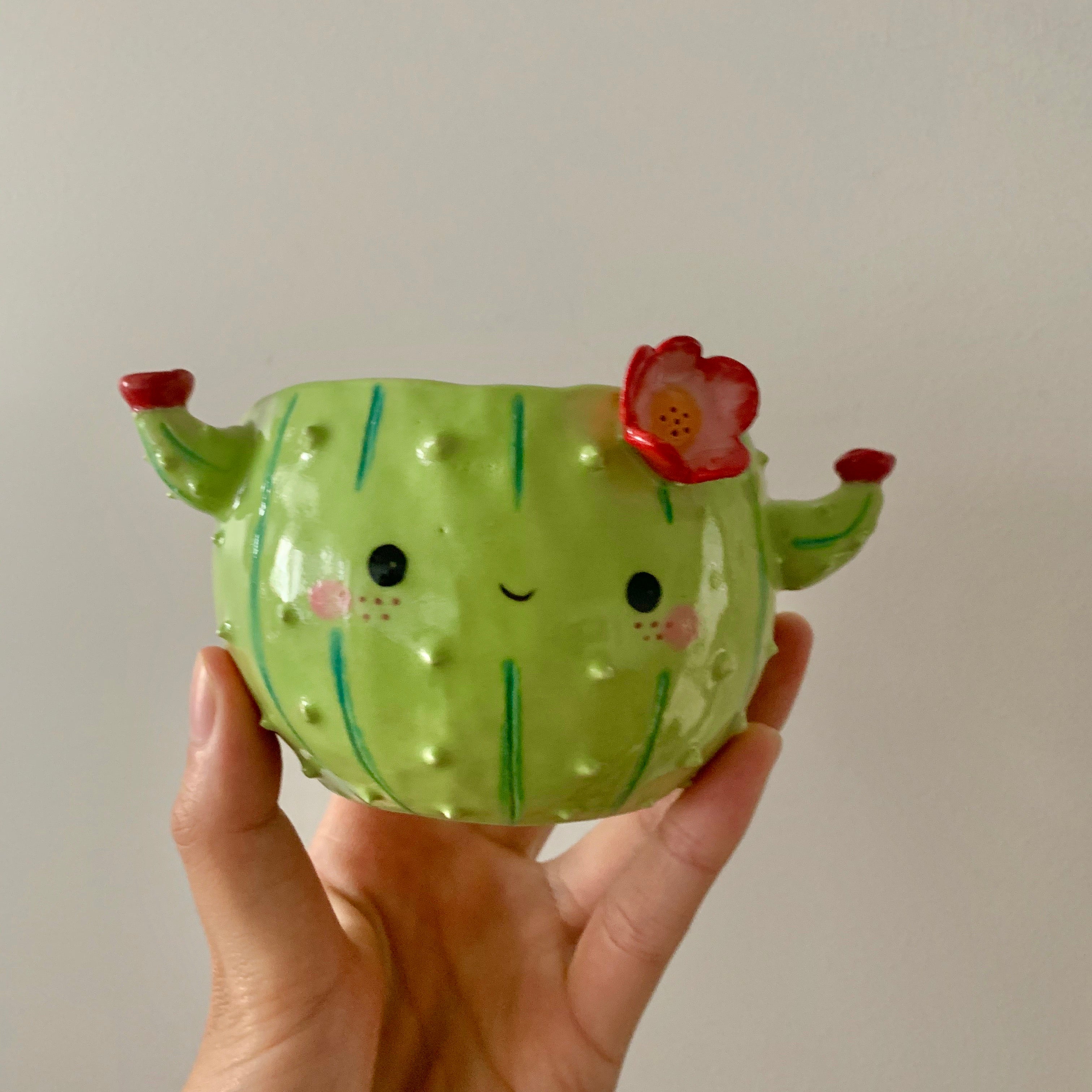 Flowery cactus pot