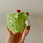 Flowery cactus pot with lamby friend