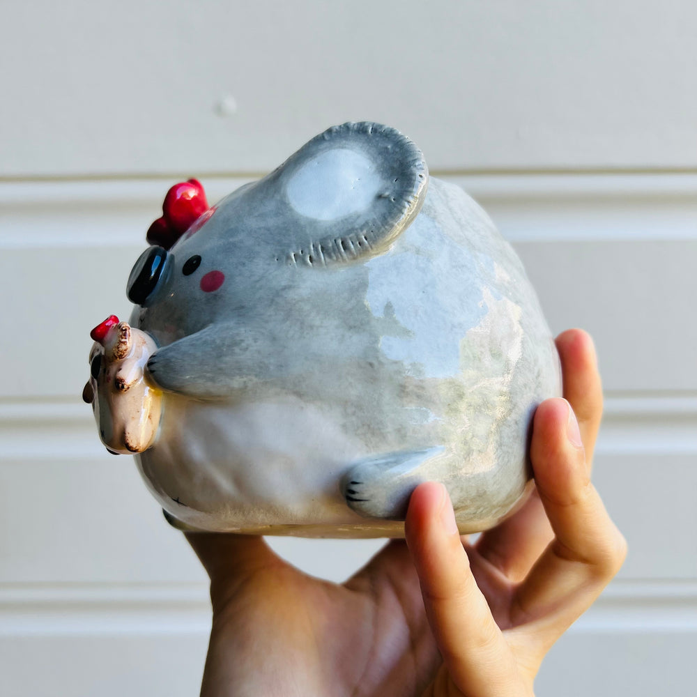 Flowery Koala Pot with koala baby, photo 3 of 5