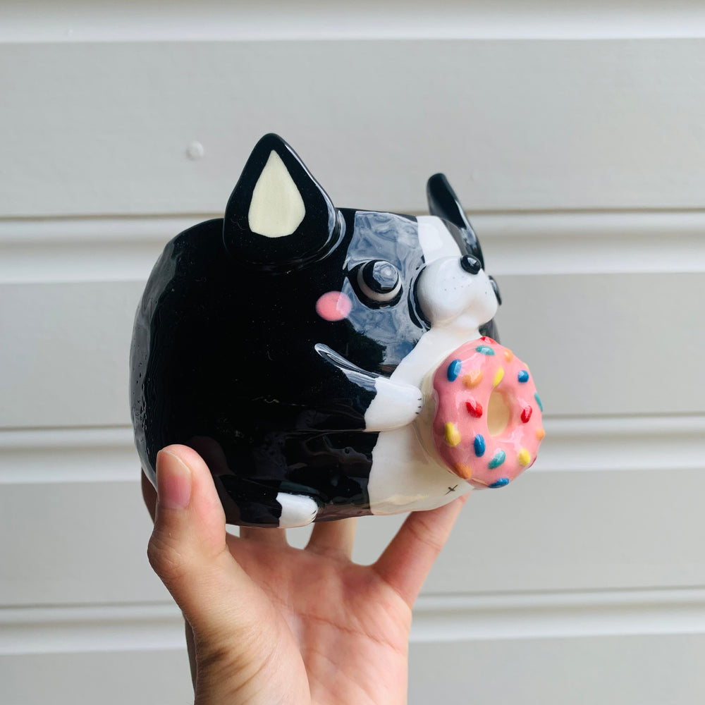 Boston terrier pot with no face/limb donut, photo 3 of 8