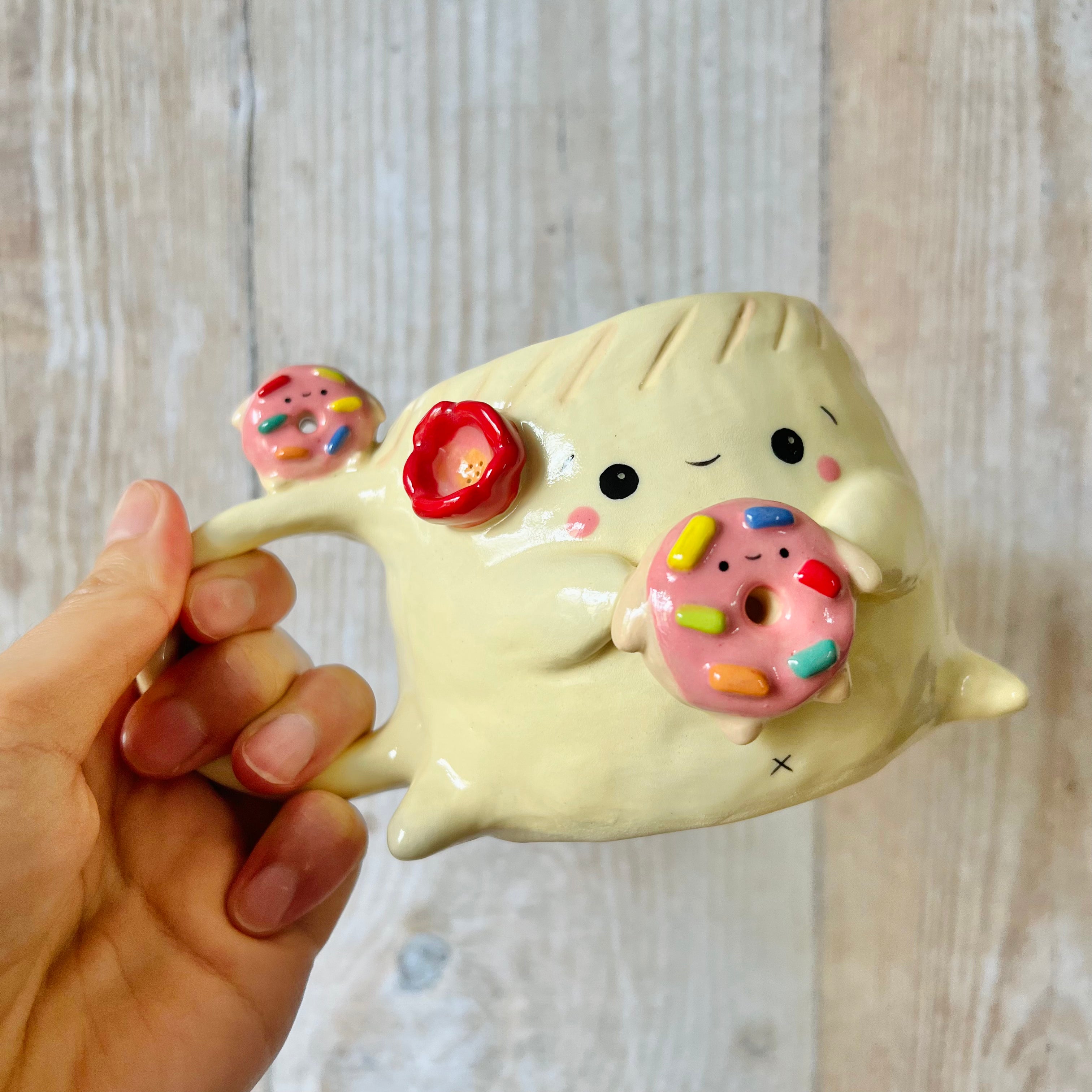 DUMPLING MUG with donut friends