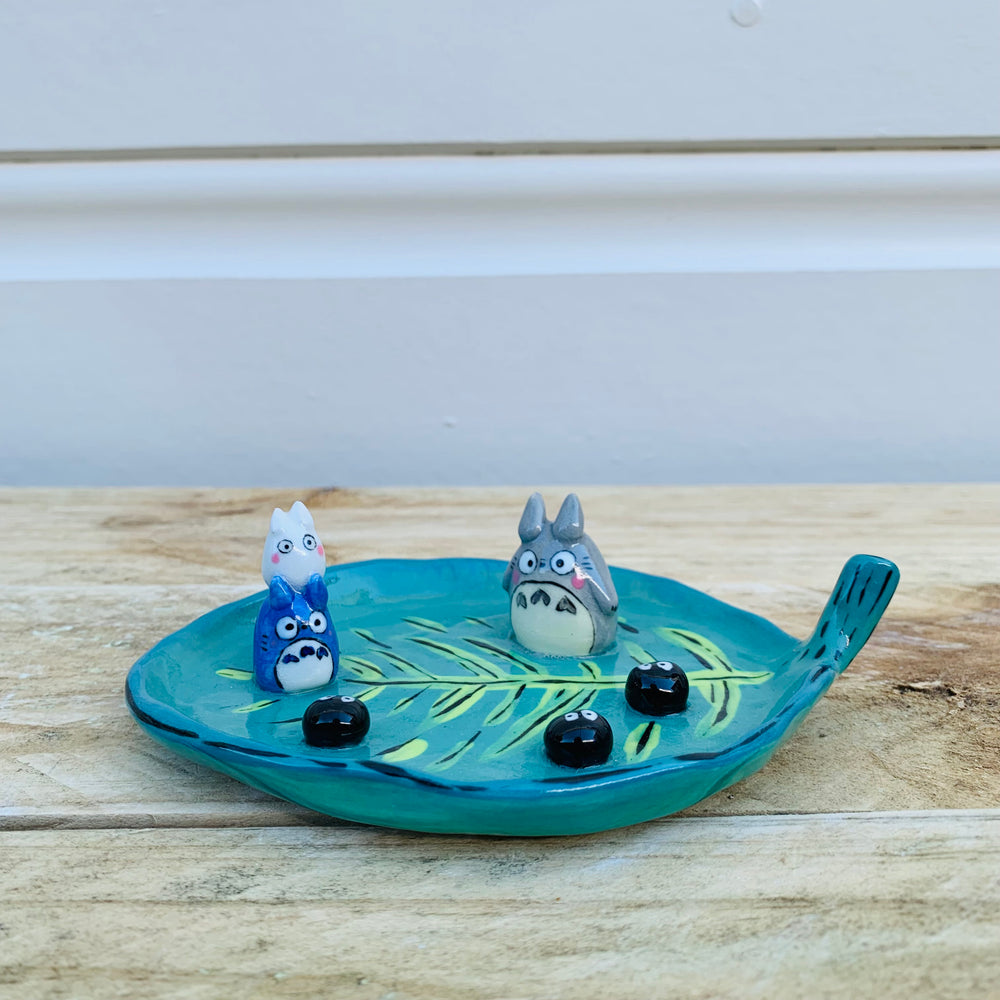 Totoro and friends leaf trinket dish, photo 1 of 9