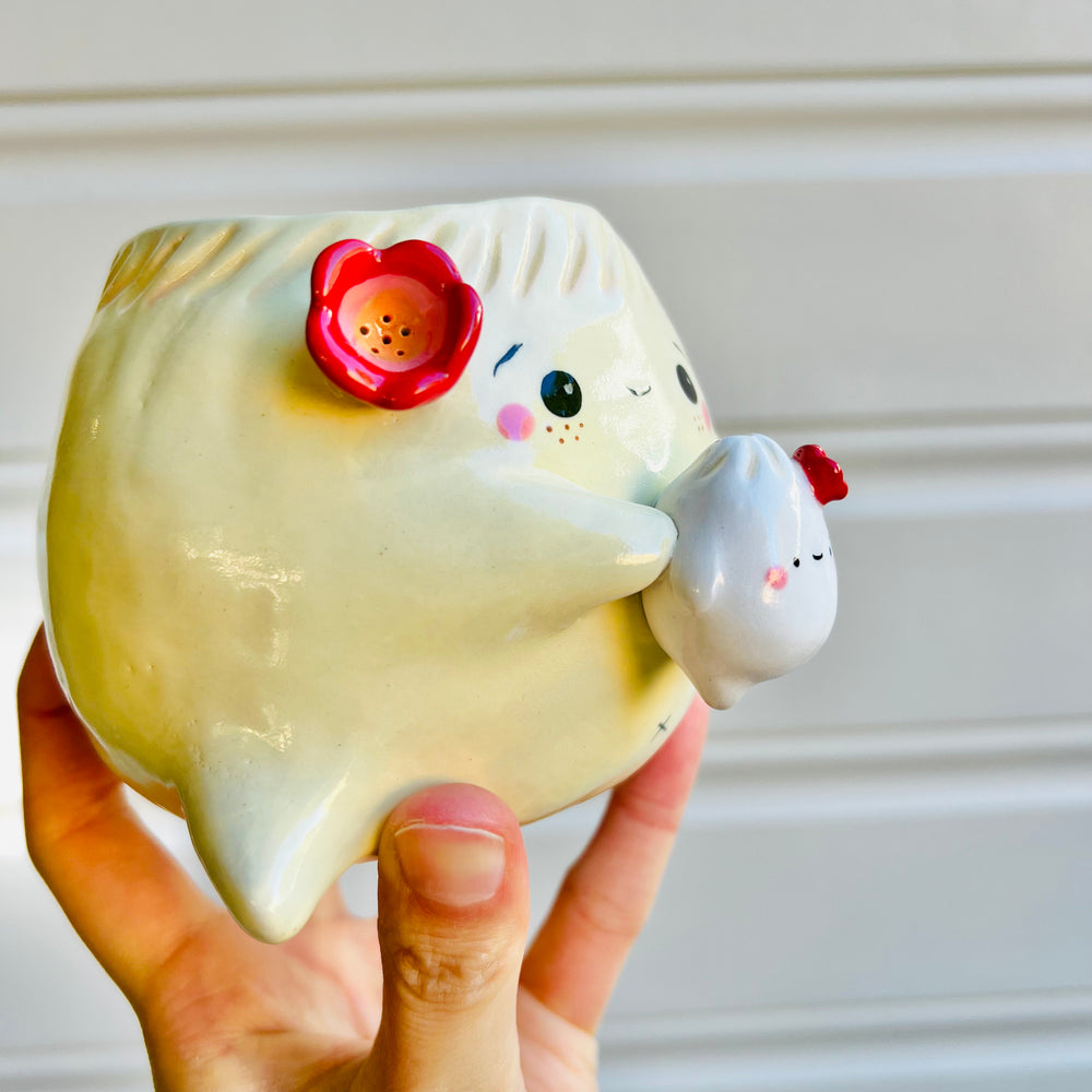 Dumpling VASE (with flaws) with dumpling friend, photo 2 of 6
