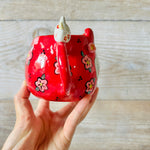 LNY Daruma Bunny mug with bunny friends