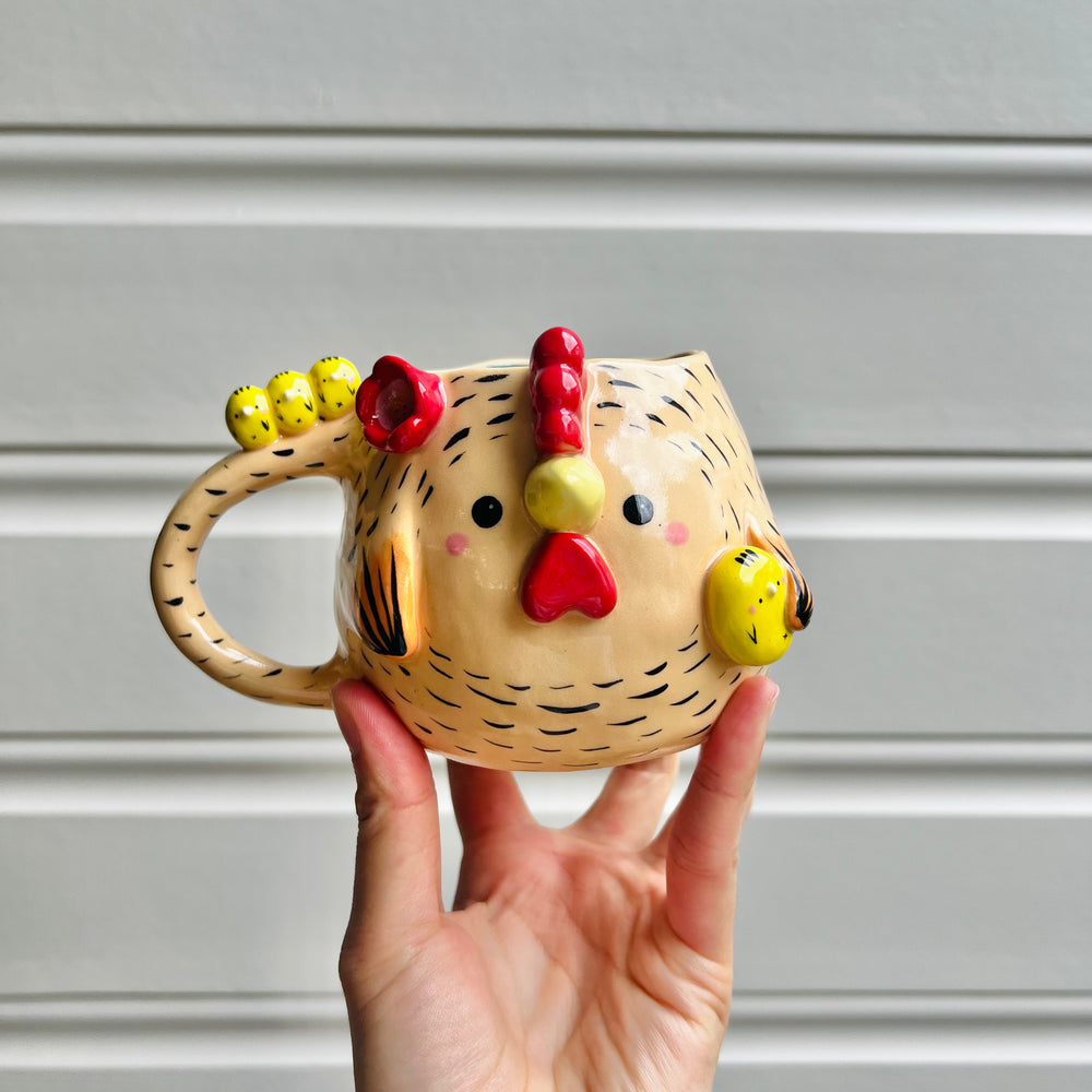 Orange chicken mug with chicks, photo 1 of 8