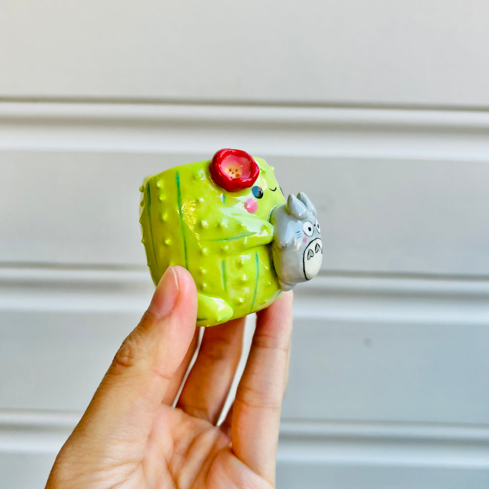 MINIS Flowery Cactus with Totoro friend, photo 2 of 5