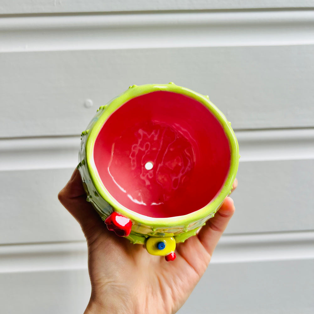 Flowery Cactus pot with bubble tea friend, photo 5 of 5