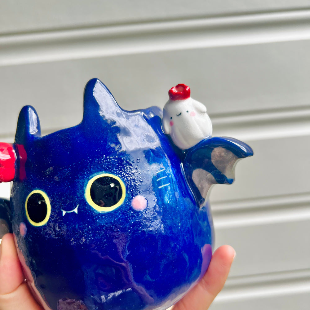 Halloween bat pot with ghost friend, photo 6 of 6