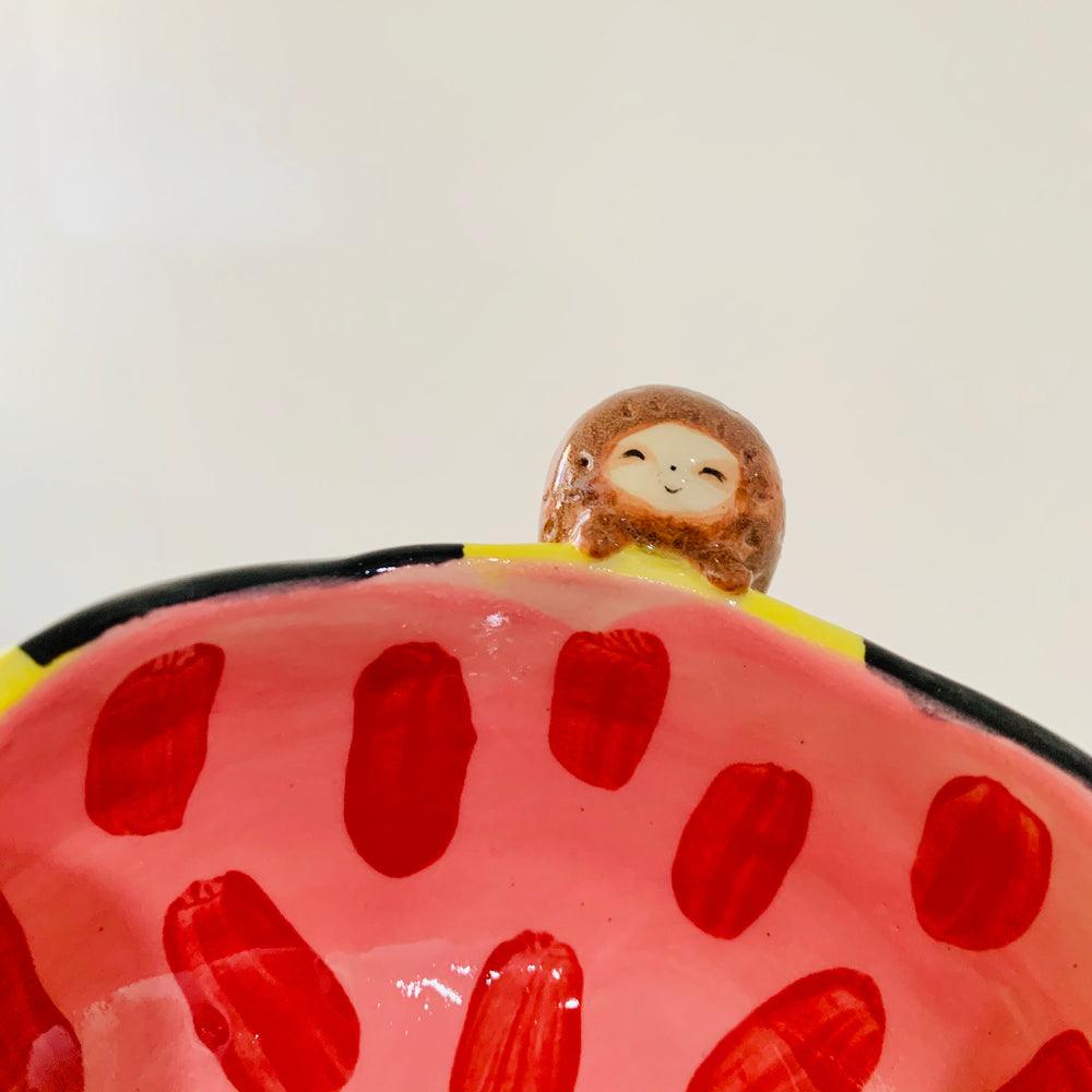 Flowery bee snack bowl with sloth friend, photo 6 of 7