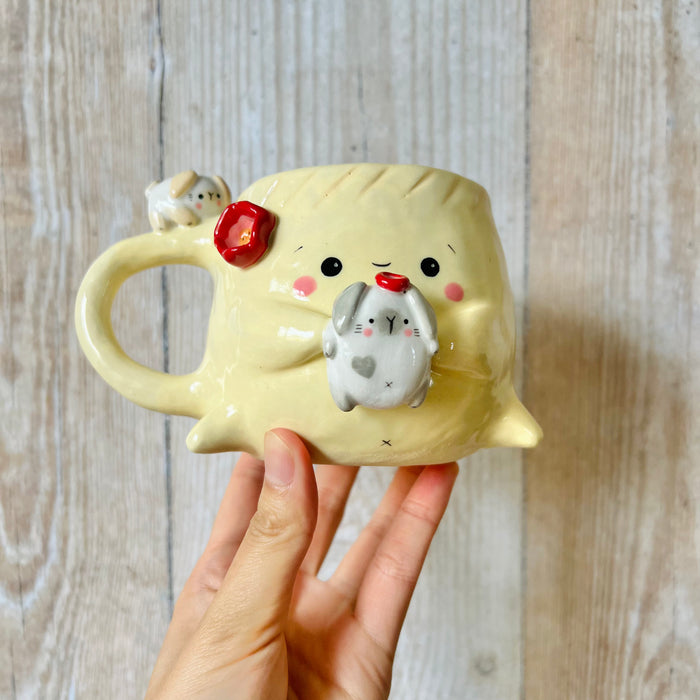 DUMPLING MUG with bunny friends
